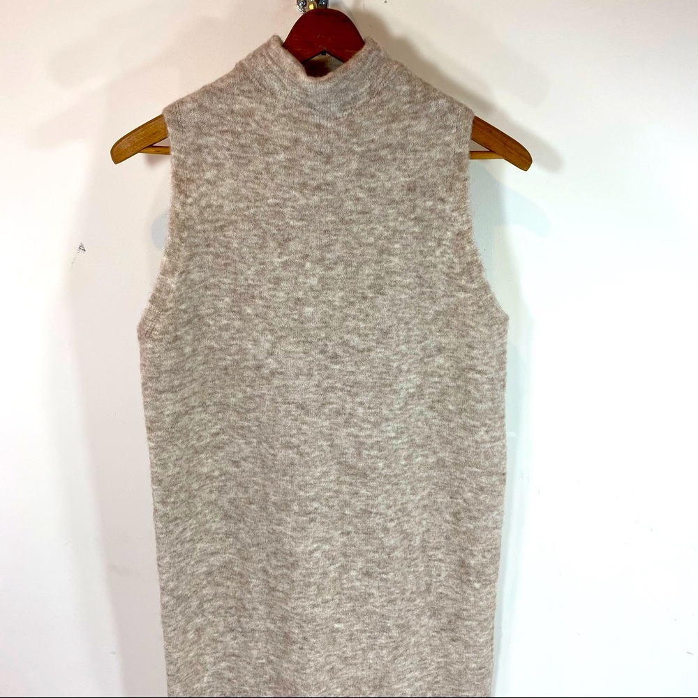 Massimo Dutti tan sweater sleeveless maxi dress